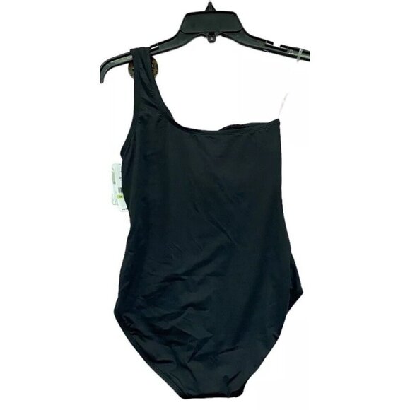 Tommy Bahama sz 4 Swimsuit Black Pearl One Shoulder One Piece Classic Minimalist - Picture 4 of 6